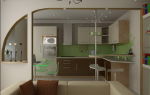 Интересный дизайн кухни студии в квартире