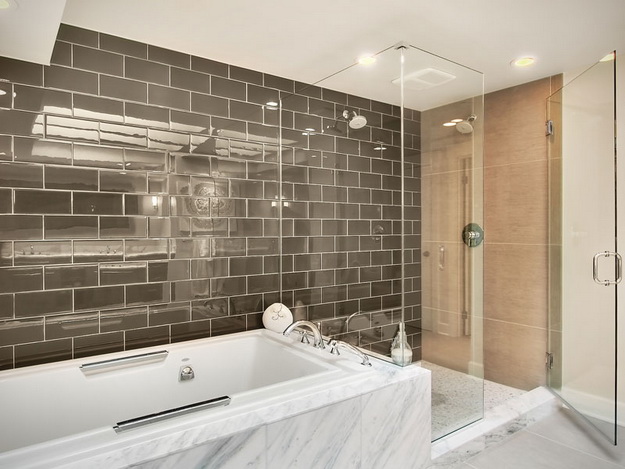 Дизайн интерьера ванной комнаты стекло 2