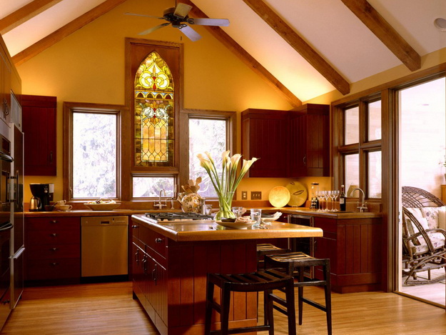 Обустраиваем кухню в деревянном доме - дизайн и интерьер 8