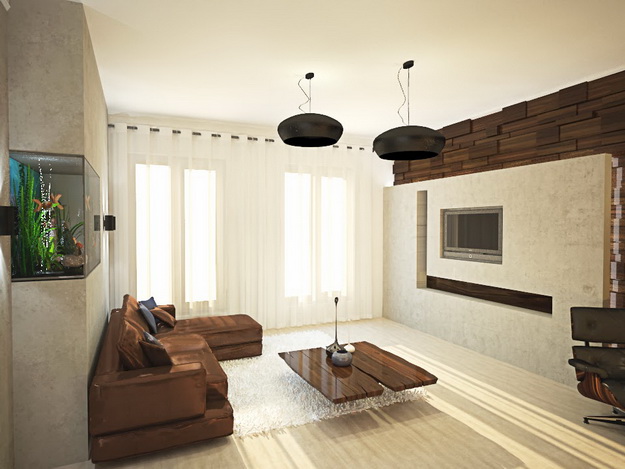 Стеновые панели из дерева в интерьере частного дома - варианты и дизайн 5
